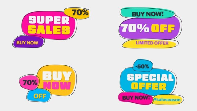 Sale Discount Banners 14 , Fully Editable and Animated