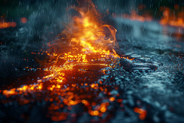 Naklejka premium A sense of determination burns within the individual, driving them to overcome any obstacle in their path. Concept of resolve and perseverance. Generative Ai.