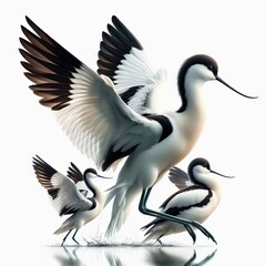 illustration of a flying stork