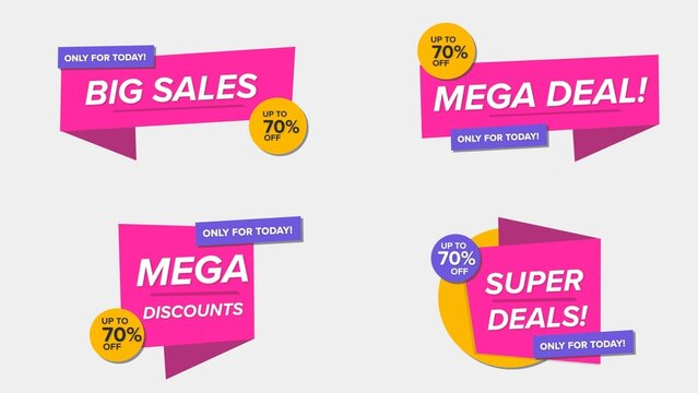 Sale Discount Banners 26 , Fully Editable and Animated