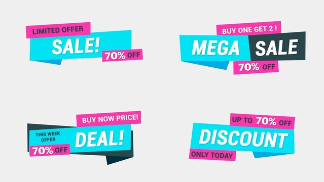 Sale Discount Banners 32 , Fully Editable and Animated