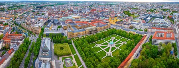 Aerial view of Hofgarten in central Munich, the capital and most populous city of the Free State of Bavaria © Alexey Fedorenko