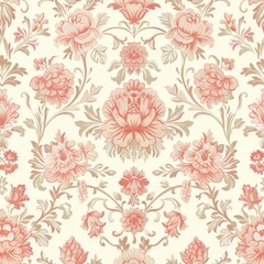 Vintage Floral Wallpaper Pattern with Pastel Colors