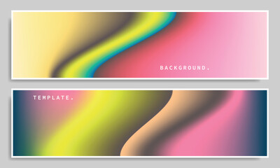 Colorful fluid gradient mesh banners design set. Blurred smooth light gradation backdrop. Suitable for presentation, branding, or promotion.