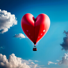 Fototapeta premium Globo aerostatico con forma de corazon