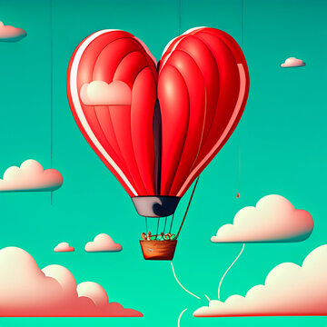 Globo aerostatico con forma de corazon