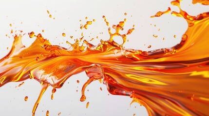 Illustrate an eye-catching 3D view of isolated oil splatters on a white background