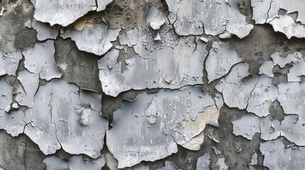 High resolution textures of cracked and peeling paint on a concrete wall
