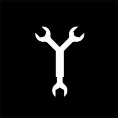 Letter Y logo design with wrench.