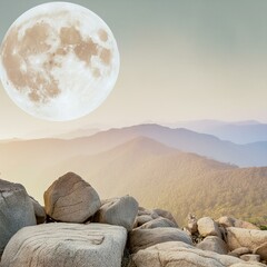 Show a scene of stones under the moonlight, creating a mystical ambiance.