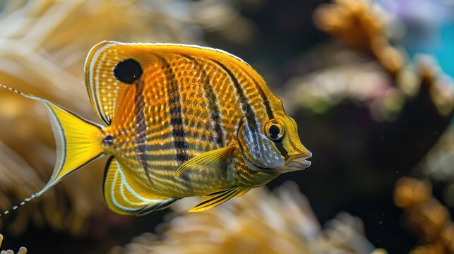 Lined Butterfly fish female Chaetodon lineolatus Cuvie