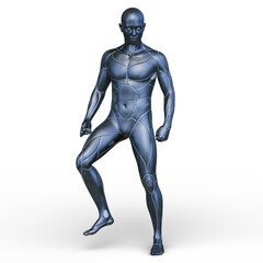 男性サイボーグ　3DCGレンダリング