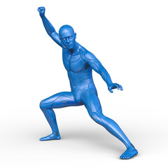 男性サイボーグ　3DCGレンダリング