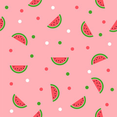 Seamless Summer Watermelon background. Pink Background.