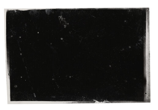 Vintage photo, black background with dusts and scratches, with semi-transparent egde of the film on transparent background. Retro photo film background for artistic templates.