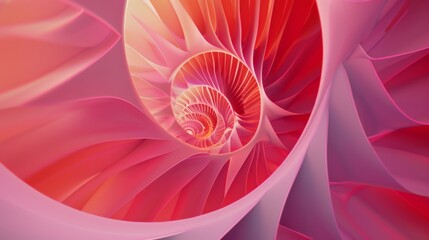 Vibrant Abstract Spiral in Warm Hues - Digital Art Concept