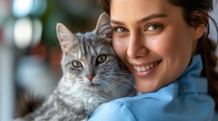 Veterinarian examining a cat in a veterinary clinic. Veterinary medicine.