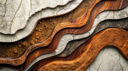 Background featuring distinctive textures of marble wood and rock in abstract design