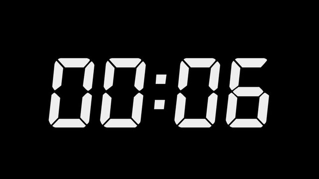 59-second digital timer line count timer on a black background. Stylish simple design. stopwatch animation template video footage