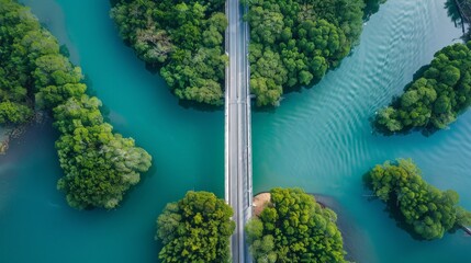 Aerial Photography of Bridge and Water Barrier