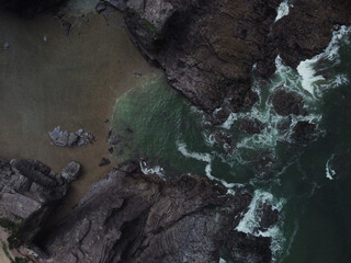 Dramatic Rocky Coastline In Cornwall England
