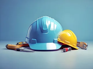 Fotobehang Celebrate the spirit of Labour Day with a stunning illustration featuring a hard hat and tools. This is the perfect opportunity to showcase your company's commitment to hard work and dedication. The i © Mahmud