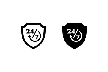 Non stop protection icon or Non stop protection sign vector isolated. Non stop protection icon for apps, websites, product packaging design and more.