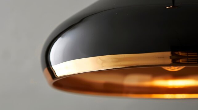 A sleek black and gold ceramic pendant lamp that exudes sophistication and adds a touch of glamour to any room..