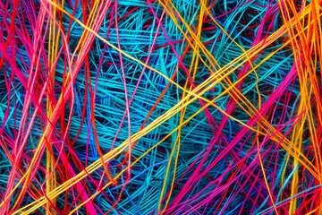 Intricate Web of Fiber Optic Cables Transmitting Data Signals pattern, texture, design, art, illustration, vector, color,