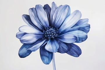 Fototapeta premium Deep Blue Botanical Bliss: Contemporary Vertical Floral Art