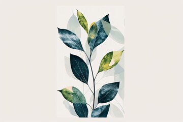 Abstract Botanical Printable Home Decor: Vertical Botanical Beauty for Contemporary Homes