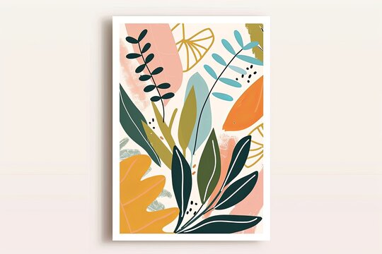 Abstract Botanical Printable Home Decor: Vertical Botanical Beauty for Contemporary Homes