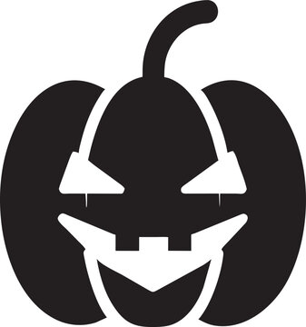 a vector black and white minimalist cute pumpkin image with a white and blank background,