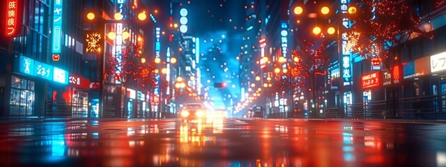 Fototapeta premium Smart Cities IoT Network Concept - Urban Life Optimization in Digital Mesh Layout