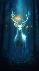 A magical stag in forest