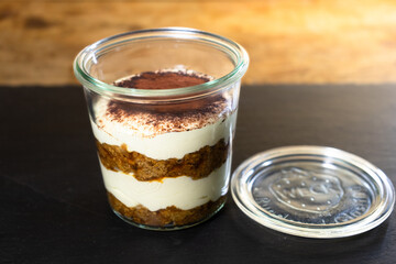 Classic Tiramisu in a Glass Jar - Italian Dessert Elegance