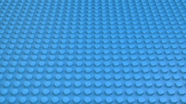 4k blue toy construction bricks geometric rotating background, modern animation, motion design 3d render looping animation