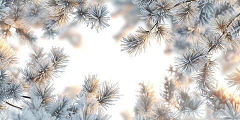 winter landscape with snow covered pine branches