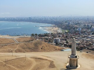 christ statue in lima looking over chorrillos from the perspective of la herradura