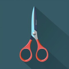 scissors simple flat illustration. colorful with shadows and solid colored backgrounds