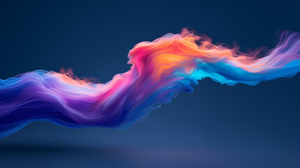 Colorful Smoke Waves in a Gradient Background