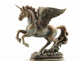 Fototapeta premium statue of the winged horse Pegasus on a white background 