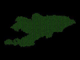 Fototapeta premium A sketching style of the map Kyrgyzstan. An abstract image for a geographical design template. Image isolated on black background.