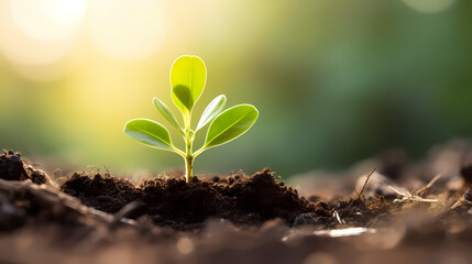 seedlings sprouting from soil