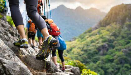 トレッキング、アウトドア、山登り、イメージ。Trekking, outdoors, mountain climbing, images.