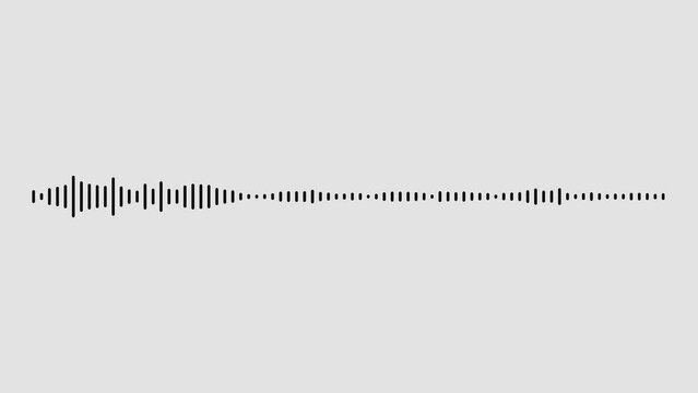 Minimalist Waveform Audio, Visualization sound graphic element. Sound graphic equalizer animation.
Sound wave isolated on white background. Abstract White on black sound waves background.