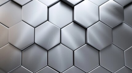 Naklejka premium Metallic Symmetry: An intimate view of a hexagonal metal pattern, where symmetry and intricacy converge in harmonious beauty.