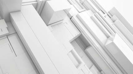 Obraz premium A white building with many white blocks