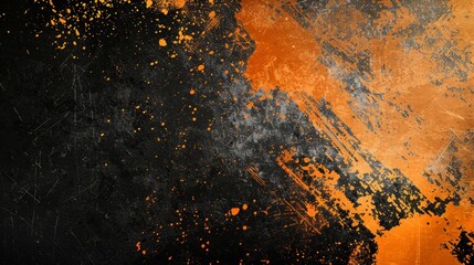 Rhythmic Momentum: A mesmerizing interplay of orange and black lines, invoking a visual symphony of...
