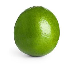 Fresh green ripe lime isolated on white